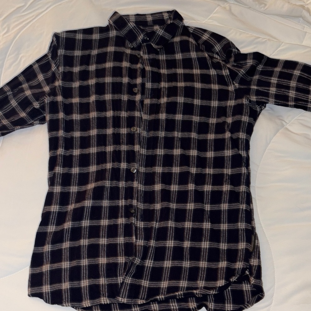 French Connection Black and White Checkered Shirt